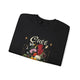 Sweat-shirt noir pour femme avec une illustration florale vintage et le mot Créé imprimé.