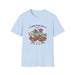 T-shirt bleu clair pour femme avec un motif floral et le texte L'amour de Dieu dure toujours.