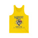 Débardeur jaune pour homme avec un motif de cœur floral et le texte Magnifiquement Brisé.