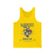 Débardeur jaune pour homme avec un motif de cœur floral et le texte Magnifiquement Brisé.