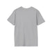 T-shirt gris à manches courtes pour femme, présenté de dos sur un fond blanc.