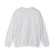 Sweat-shirt gris chiné à col rond pour femme, présenté de dos sur fond blanc.