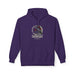 Sweat à capuche violet pour femme avec une illustration de corbeau et des roses sur la poitrine.