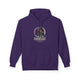Sweat à capuche violet pour femme avec une illustration de corbeau et des roses sur la poitrine.
