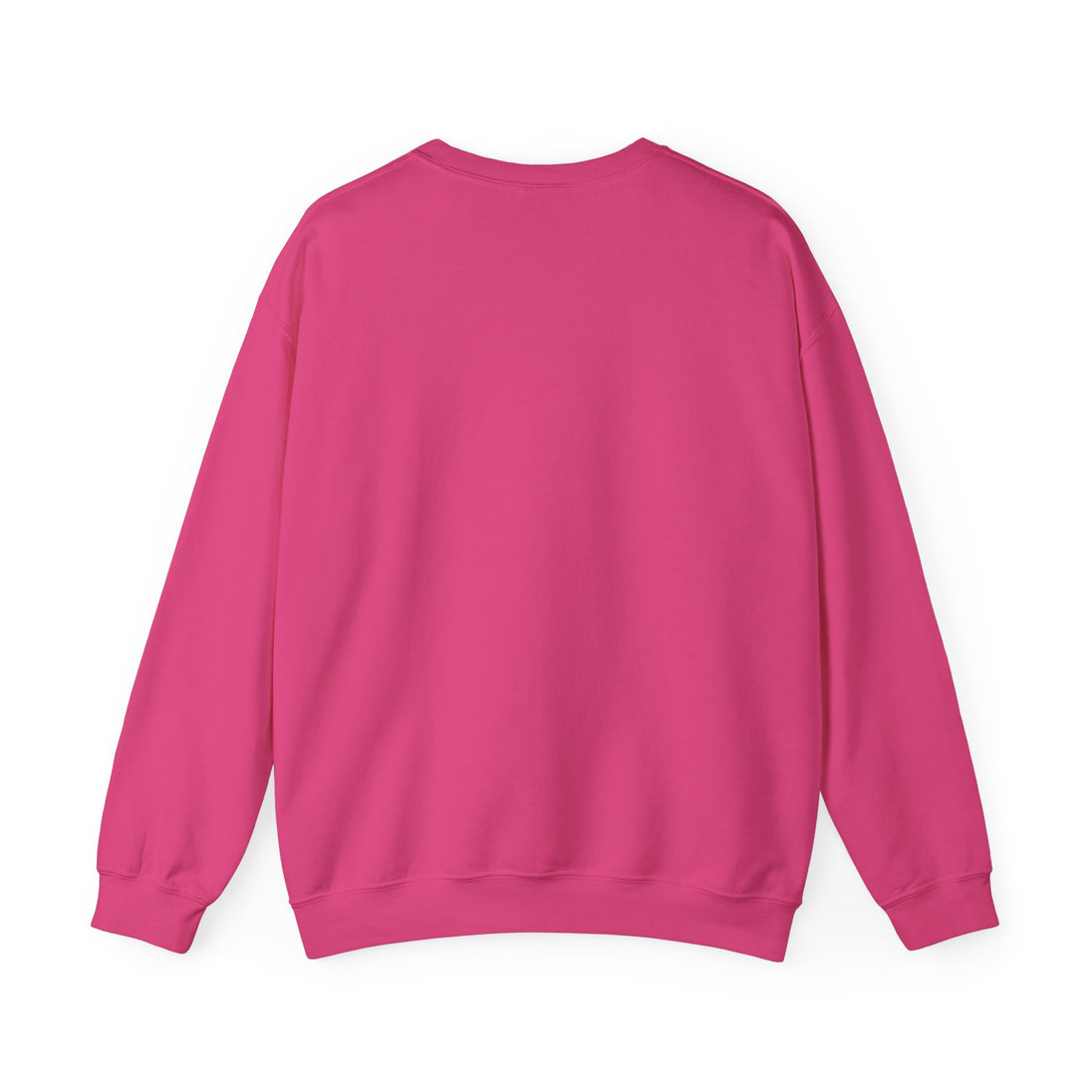 Sweat-shirt à col rond pour homme de couleur rose vif, présenté de dos sur un fond blanc.