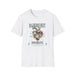 T-shirt blanc pour femme avec une illustration de cœur floral et le texte Magnifiquement brisée.