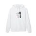 Sweat à capuche blanc pour homme avec une illustration religieuse et du texte en français.