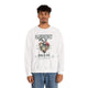 Sweatshirt blanc pour homme avec motif cœur anatomique fleuri et texte Magnifiquement Brisé.