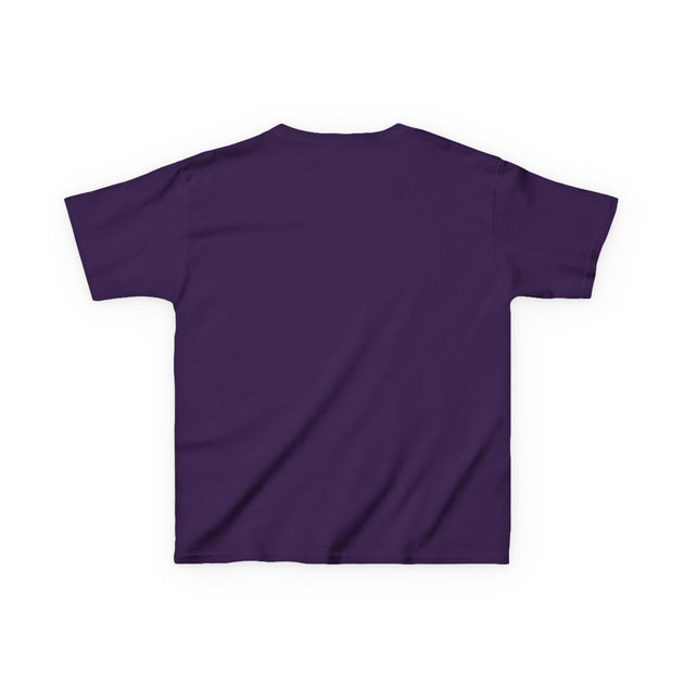 T-shirt pour enfant de couleur violette vu de dos.