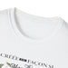 T-shirt blanc à col rond avec l'inscription Créée de façon merveilleuse et un motif de libellule.