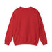 Vue arrière d'un sweatshirt rouge à col rond pour homme.