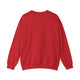 Vue arrière d'un sweatshirt rouge à col rond pour homme.