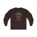 T-shirt à manches longues marron pour homme avec un motif de cœur entouré d'épines.