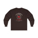 T-shirt à manches longues marron pour homme avec un motif de cœur entouré d'épines.