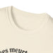 T-shirt femme en coton chiné crème avec une inscription noire sur le bas.