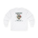 T-shirt blanc à manches longues avec un motif de cœur anatomique floral et des inscriptions.