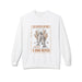 Sweatshirt blanc à col rond avec une illustration centrale sur le thème des pains et des poissons.