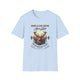 T-shirt bleu clair pour homme avec une illustration de cerf et le texte biblique Psaume 42:2.