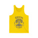 Débardeur jaune pour homme avec une illustration d'arbre et le texte Enraciné en Christ.
