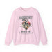 Sweat-shirt rose à col rond avec une illustration de cœur floral et un texte religieux en français.