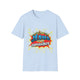T-shirt bleu clair pour homme avec un motif style bande dessinée Jésus est mon superhéros.