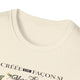 T-shirt femme en coton chiné crème avec l'inscription Créée de façon merveilleuse.