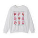 Sweat-shirt gris chiné orné d'illustrations de fruits et de nœuds roses avec le texte Galates 5:22.