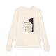 T-shirt à manches longues beige pour enfant avec une illustration de Jésus et des inscriptions.