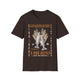 T-shirt marron pour homme avec une illustration chrétienne sur le thème de la multiplication.