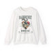 Sweat-shirt blanc à col rond avec une illustration de cœur floral et un texte religieux.