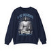 Sweat-shirt bleu marine avec une illustration de Jésus et le texte Il est ressuscité.