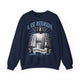 Sweat-shirt bleu marine avec une illustration de Jésus et le texte Il est ressuscité.