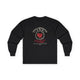 T-shirt noir à manches longues avec un motif de cœur entouré d'une couronne d'épines.