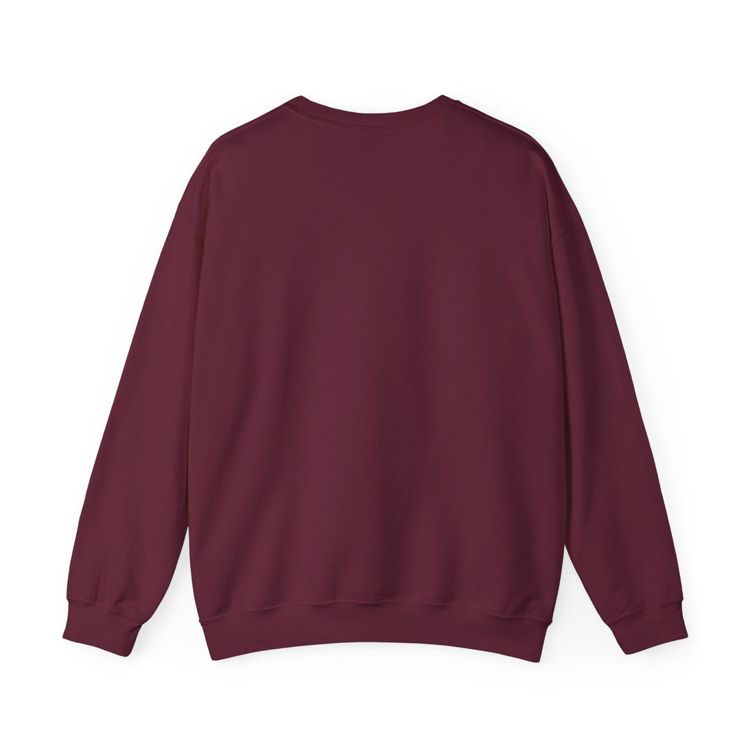 Sweat-shirt pour femme de couleur bordeaux, présenté de dos sur un fond blanc.