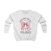 Sweat-shirt blanc pour enfant avec un nœud vichy rose, une croix et le texte Mais Dieu Prouve.
