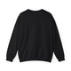 Vue arrière d'un sweat-shirt noir à col rond pour femme.