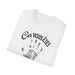 T-shirt blanc pour femme avec l'inscription Car vous êtes et une empreinte de main avec un cœur.