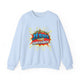 Sweatshirt bleu clair avec une illustration style comics représentant une couronne d'épines.