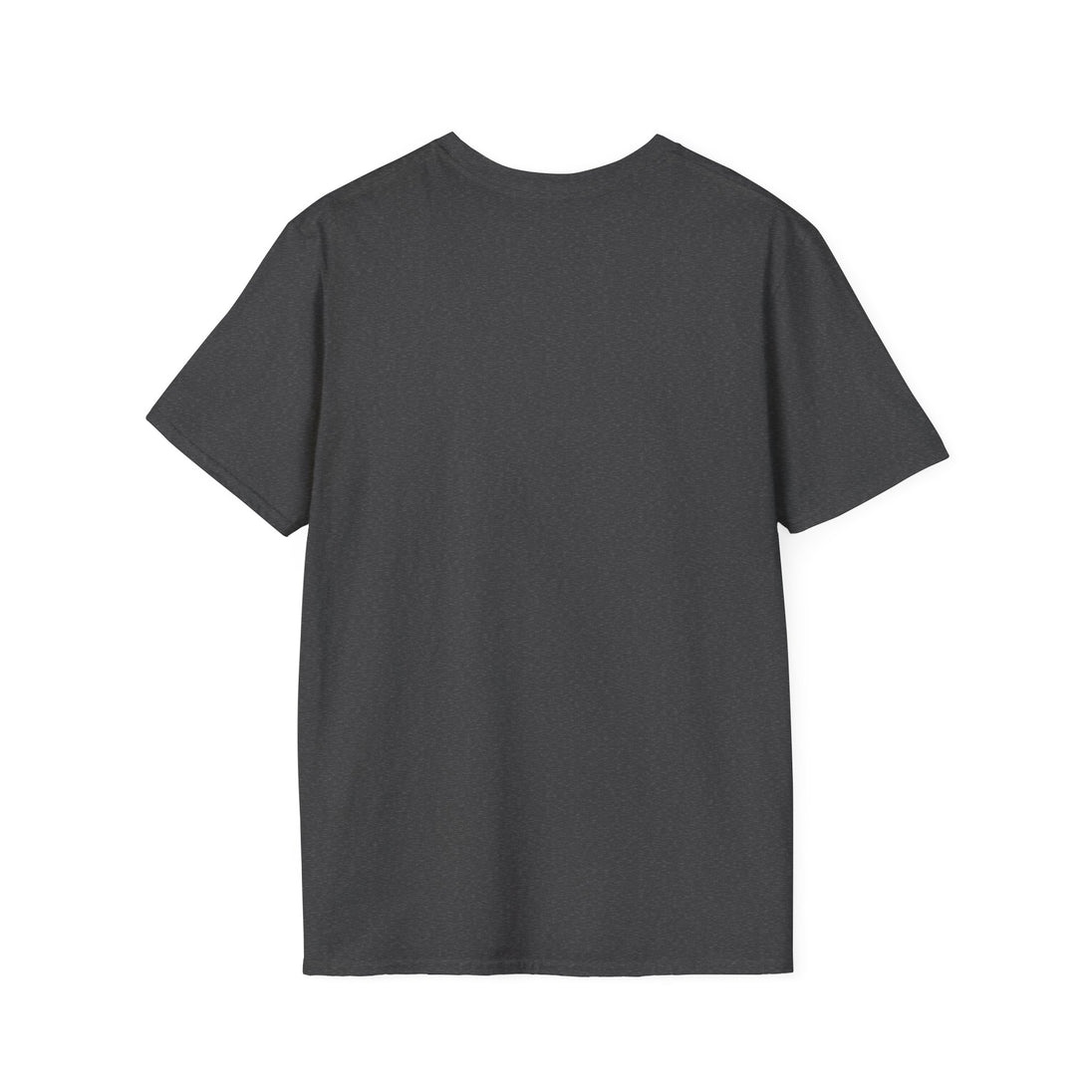 Vue arrière d'un t-shirt gris foncé à manches courtes pour homme.