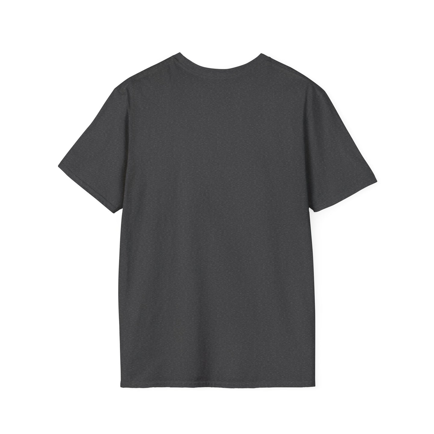 Vue arrière d'un t-shirt gris foncé à manches courtes pour homme.