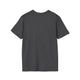 Vue arrière d'un t-shirt gris foncé à manches courtes pour homme.