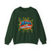 Sweat-shirt vert foncé avec une illustration style comics Jésus est mon superhéros.