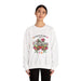 Sweatshirt blanc femme avec fleurs et texte L’Amour de Dieu dure Toujours, style vintage.