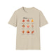 T-shirt beige pour femme orné de neuf feuilles d'automne et de textes bibliques inspirants.