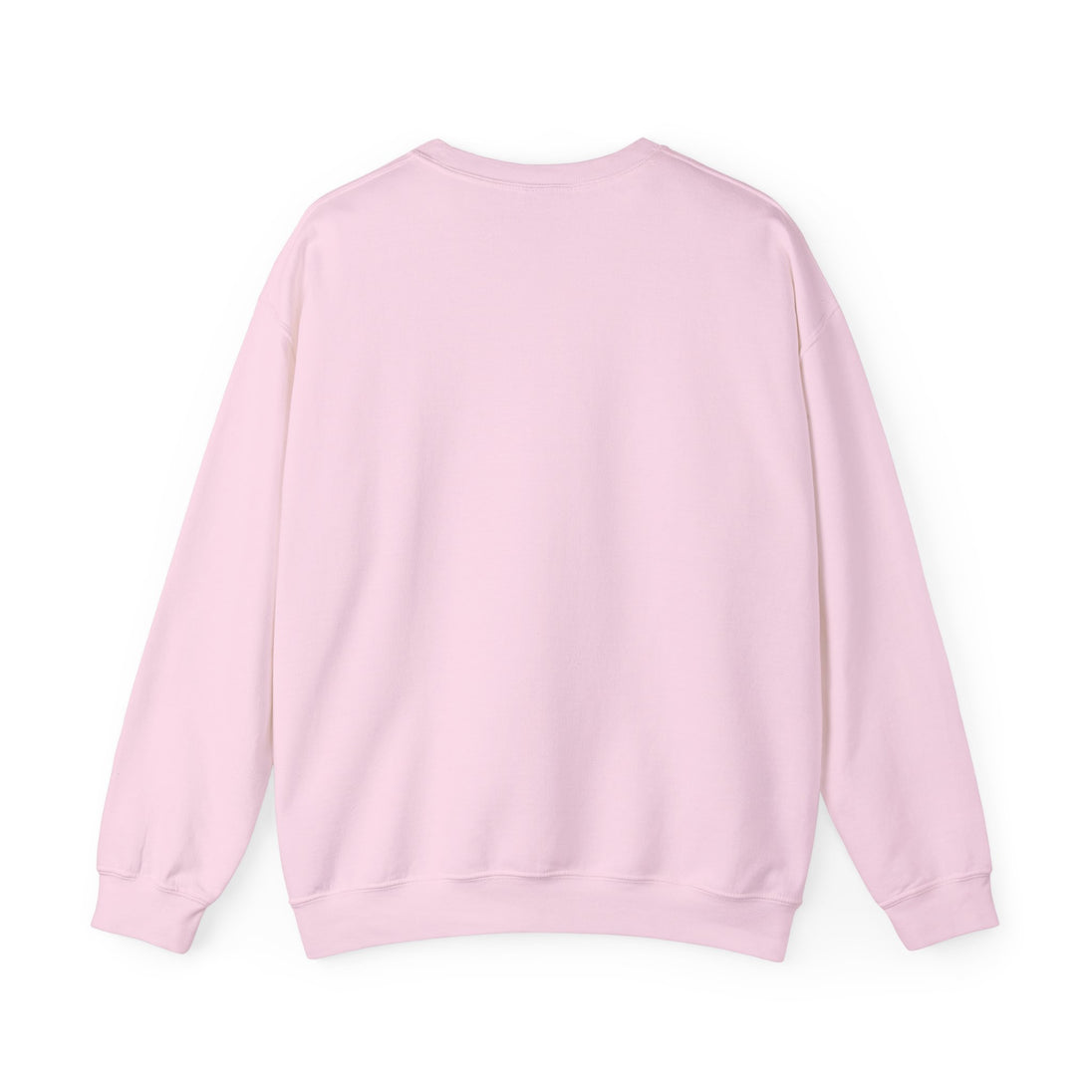 Sweat-shirt rose uni à col rond pour femme présenté de dos.