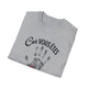 T-shirt gris pour femme avec l'inscription Car vous êtes et une empreinte de main avec un cœur.