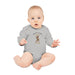 Body bébé gris manches longues personnalisé, motif David Héros de la Bible en coton bio.