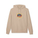 Sweat à capuche beige en coton bio avec le motif Jésus est mon superhéros sur la poitrine.