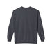 Sweat-shirt à col rond pour femme de couleur gris anthracite, présenté de dos.