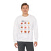 Sweatshirt blanc pour homme avec feuilles d'automne et versets bibliques en français.